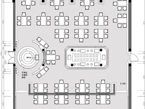  自助餐区CAD平面图 