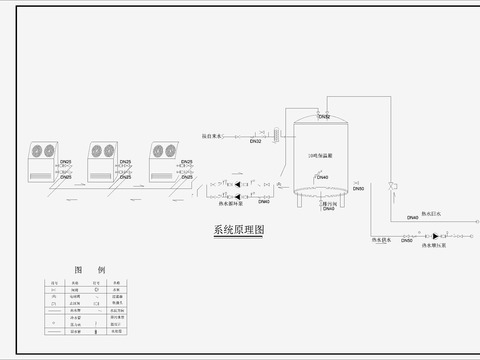  空气源热泵系统CAD施工图 