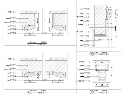  电梯门套 垭口门套cad剖面图 