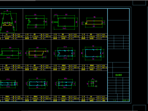  型材模图米重cad图库 
