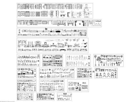  室内设计综合立面cad图库 