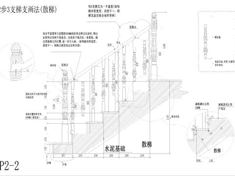 常见楼梯画法 楼梯扶手 踏板cad大样图 