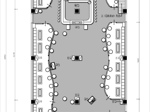  500㎡创意酒吧cad平面图 