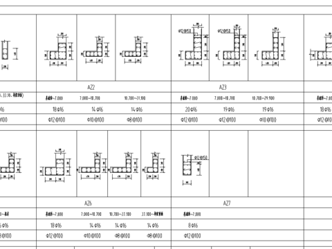  小區(qū)住宅結(jié)構(gòu)平面CAD施工圖 