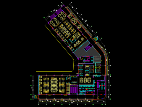  烧烤店cad平面图 