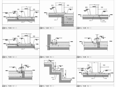  地面收口石材梯步 门槛cad施工图 
