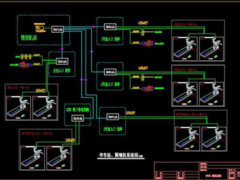  出入口管理车牌识别系统cad大样图 