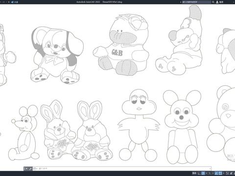  毛绒玩具cad图库 