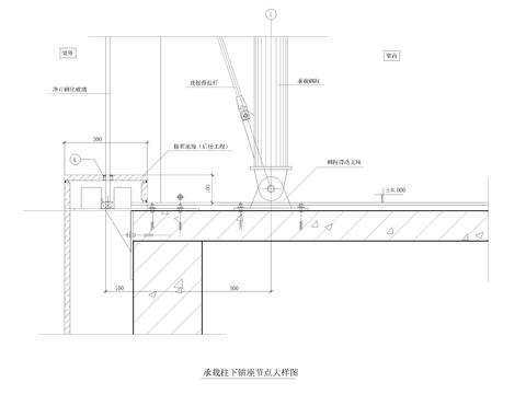  承载柱下锚座节点大样 
