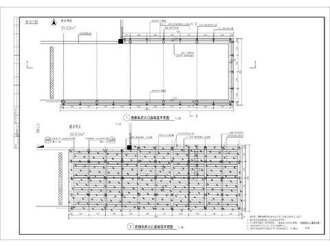  车库入口廊架cad大样图 