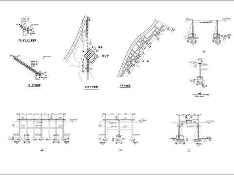 驳岸护坡栈桥节点大样 