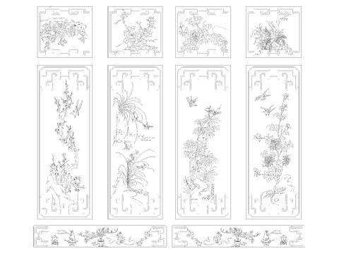  中式雕花cad图库 