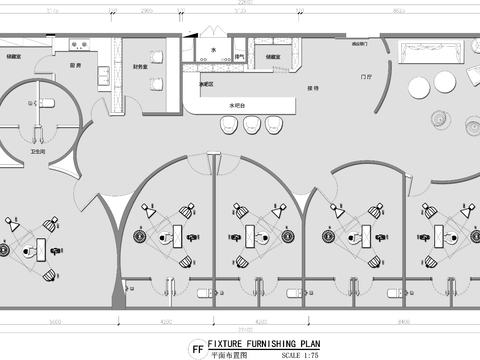  抖音直播间 工装CAD平面图 
