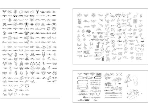  花纹 纹理 地图综合图库 图块 图集cad图库 