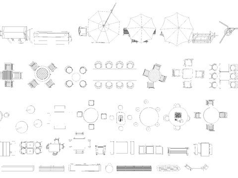 户外乡村座椅CAD图库 