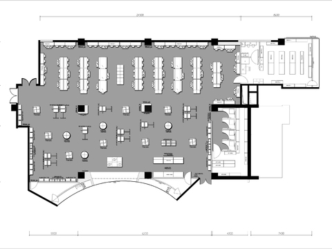  500㎡运动品牌服装专卖店cad平面图 