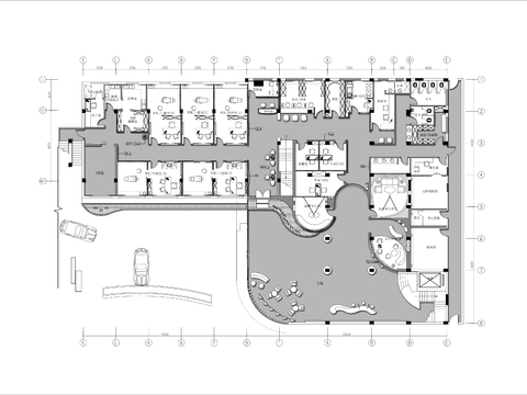  医美整形机构cad平面图 