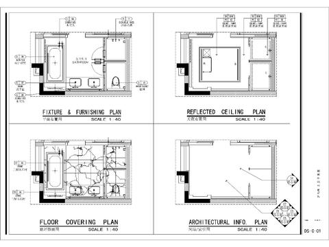  高端衛(wèi)生間cad施工圖 