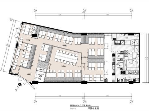  200㎡面馆cad平面图 