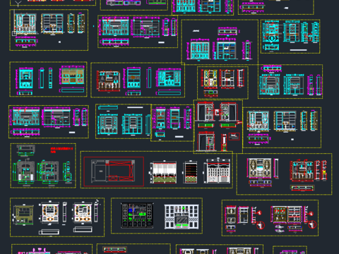  实木酒柜cad图库 