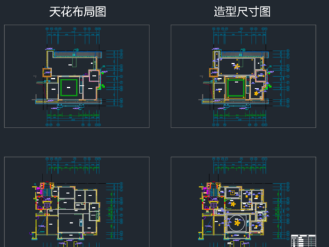  復(fù)式客廳cad施工圖 