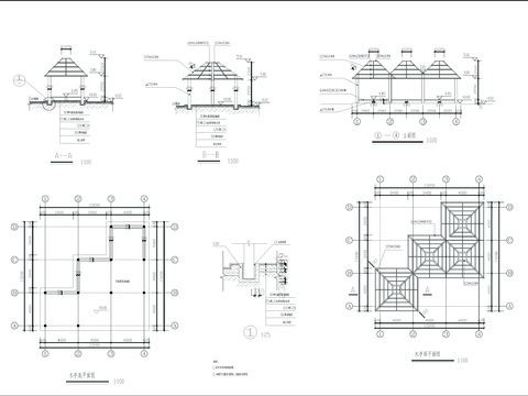  四连木亭CAD节点大样 