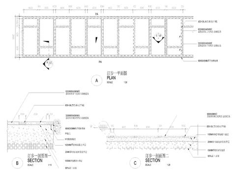  汀步详图cad大样图 