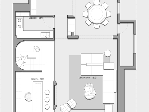  267㎡三层叠墅平面方案cad平面图 