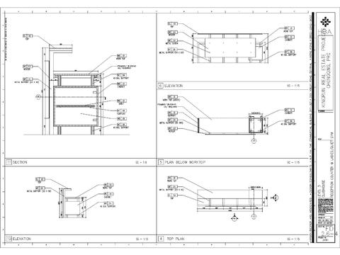  工装服务台cad节点大样图 