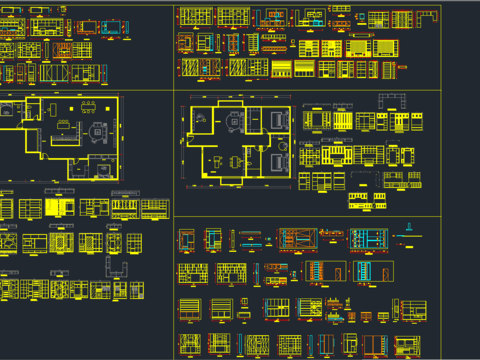  全屋轻奢风家具cad模块 