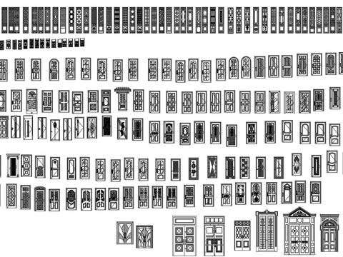  多种家具，门平立面CAD图库 