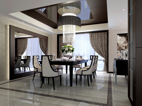  万科燕南园c户型样板房施工图+效果图 