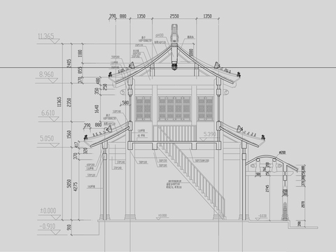  普驼寺 寺庙 古建筑cad施工图 