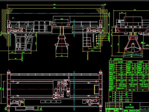  抓斗桥式起重机CAD节点大样 
