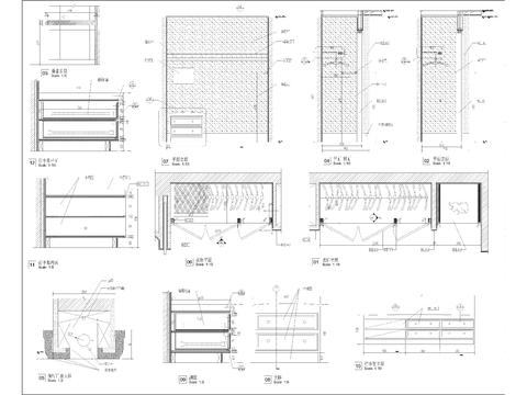  套房入口立面CAD节点大样图 