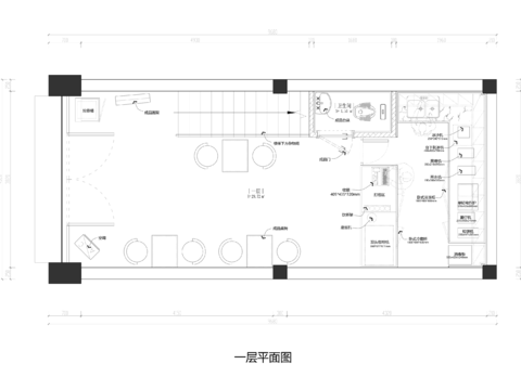  奶茶店cad平面圖 