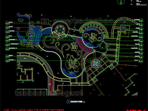  某住宅小区泳池cad施工图 