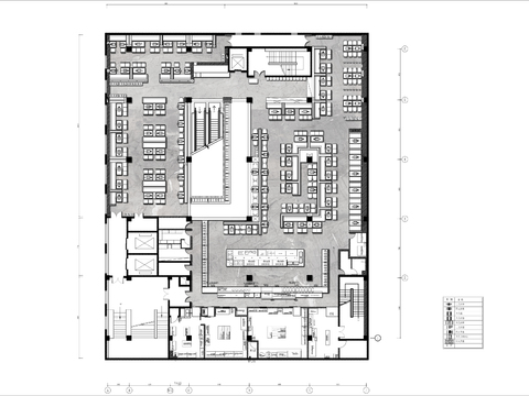  1300㎡自助烤肉店cad平面图 