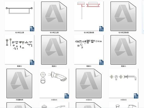  台盆毛巾架cad图库 