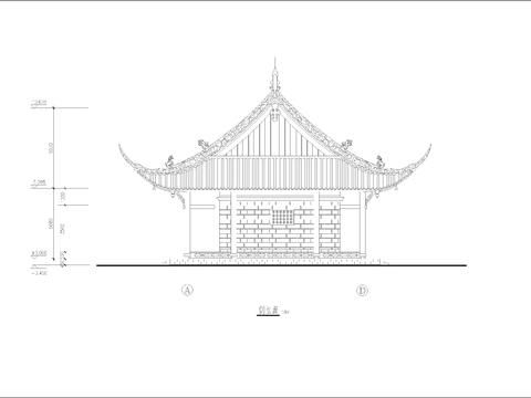  庙宇古建CAD施工图 
