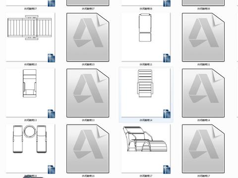 休闲躺椅cad图库 