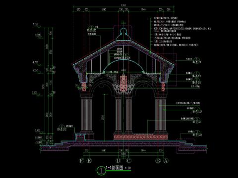  北欧六角亭CAD节点大样 