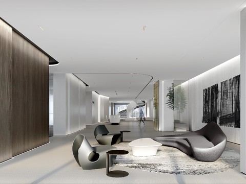  4000m²集团总部办公室cad施工图 