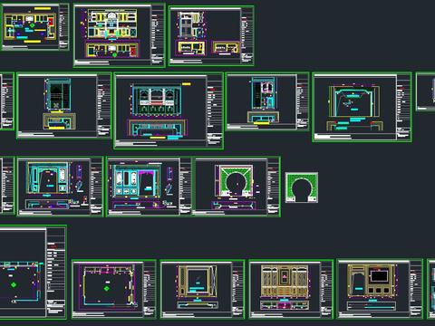  橱柜酒柜cad图库 