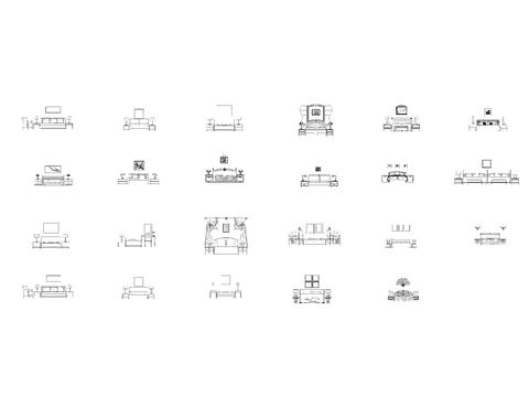  CAD床类 床头柜 挂画立面 侧面cad图库 