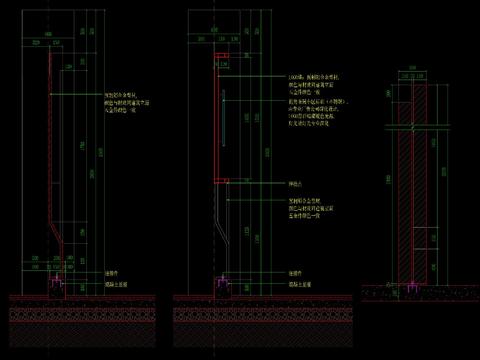  小区LOGO 围墙CAD节点大样 