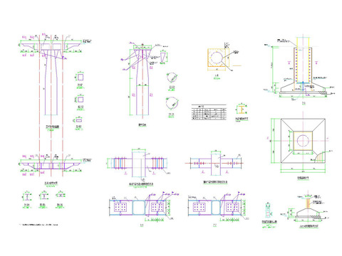  空中栈道艺术天桥CAD施工图 