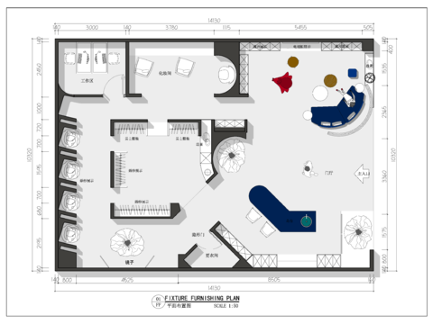  礼服馆婚纱礼服cad平面图 