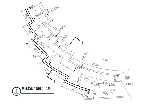  景墙喷泉CAD施工图 