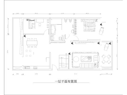  現(xiàn)代家裝 大平層樣板間cad施工圖 